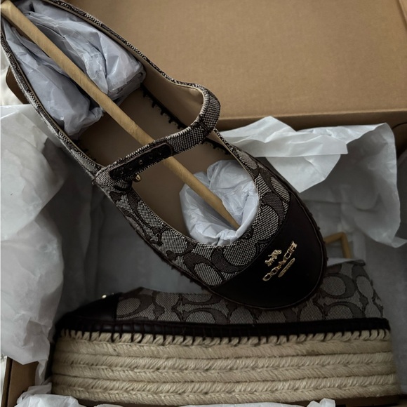 Coach Signature Pattern Espadrilles in Brown - Picture 1 of 2